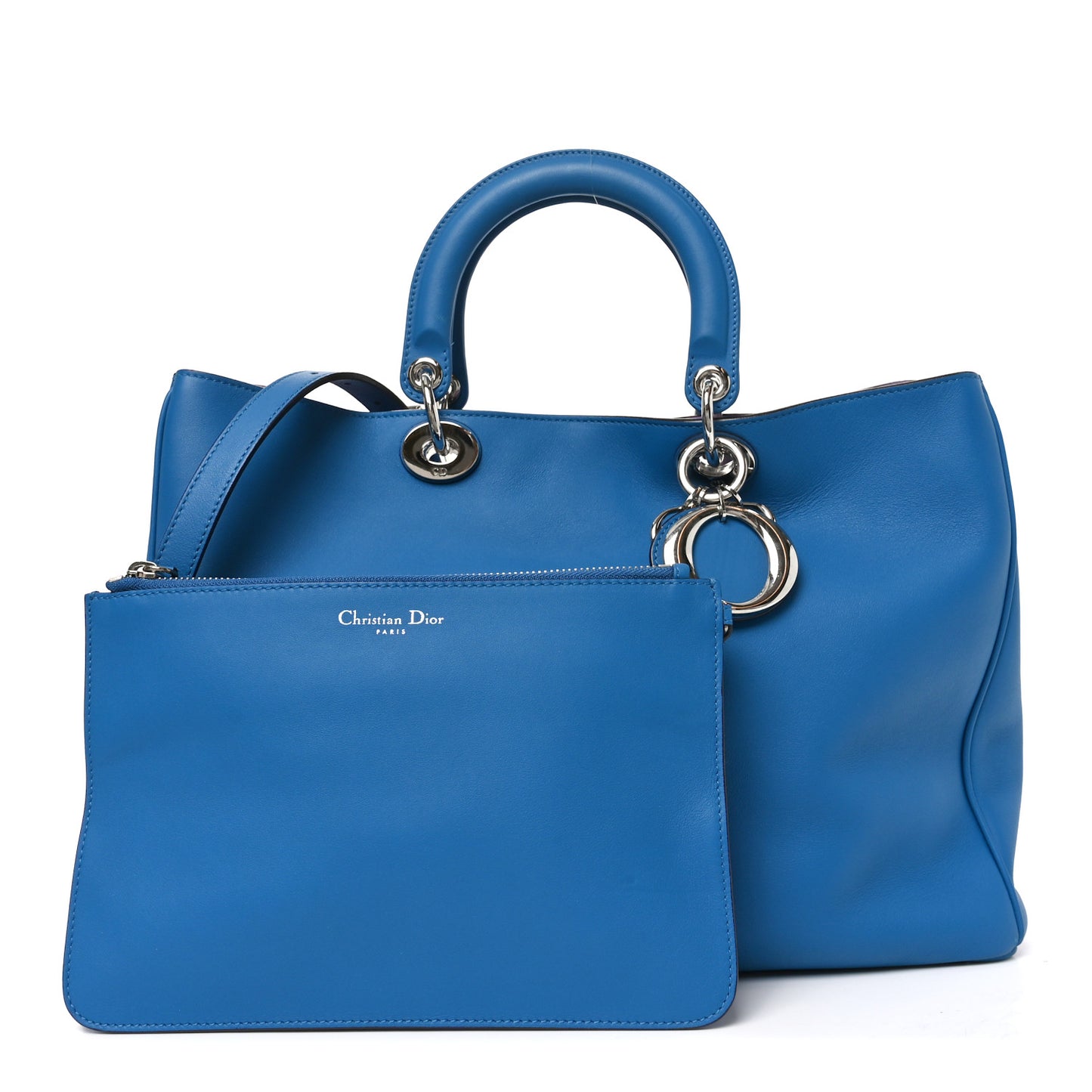 Smooth Calfskin Large Diorissimo Tote Blue