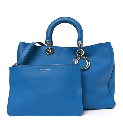 Christian Dior Smooth Calfskin Large Diorissimo Tote Blue 3 of 11