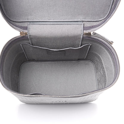 Christian Dior Canvas Embroidered Cannage Diortravel Vanity Case Grey 4 of 9