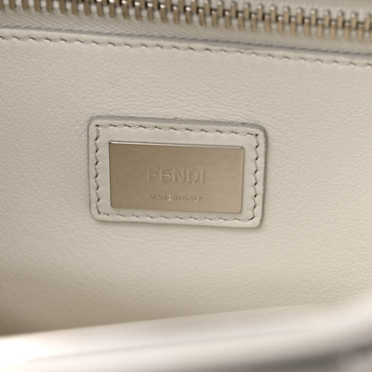 Fendi Vitello Seta Century Nappa Whipstitch Medium Peekaboo Iconic Satchel White 7 of 14