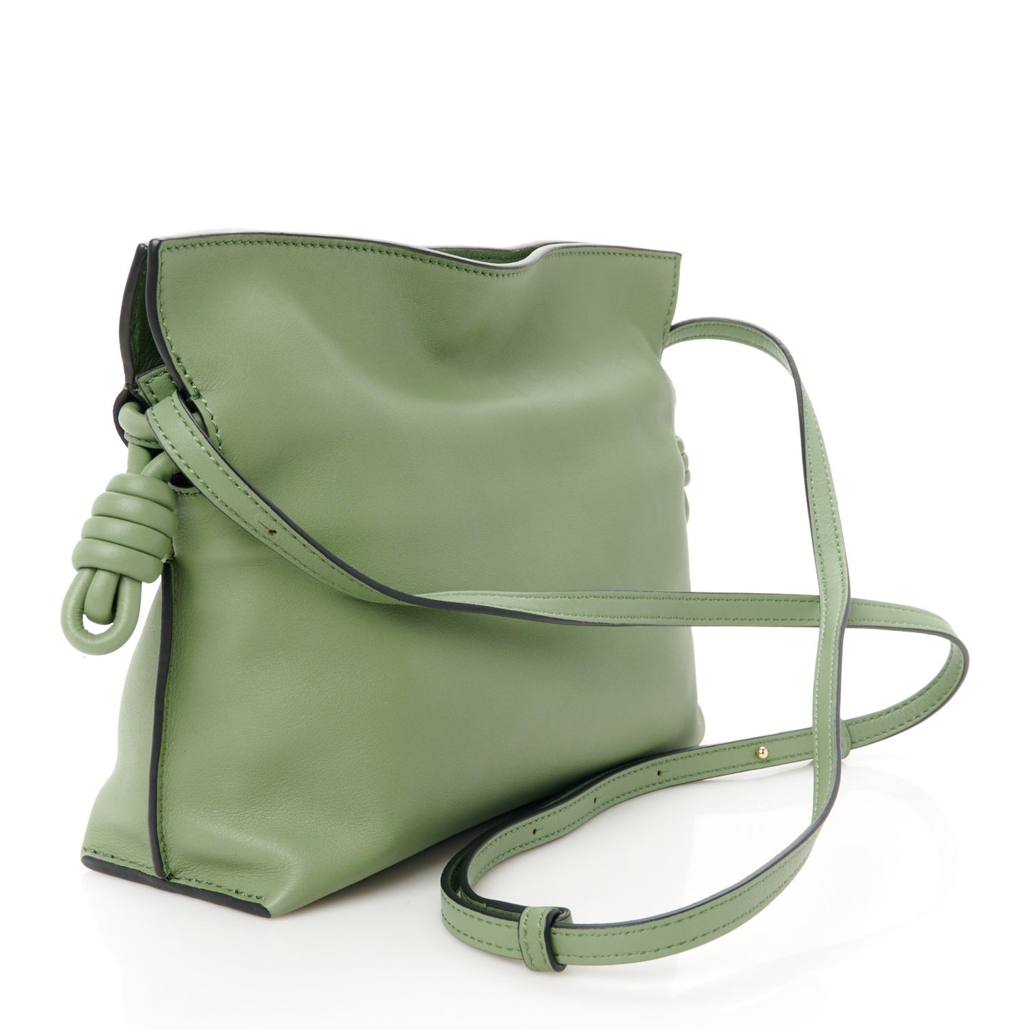 Calfskin Mini Flamenco Knot Clutch Rosemary