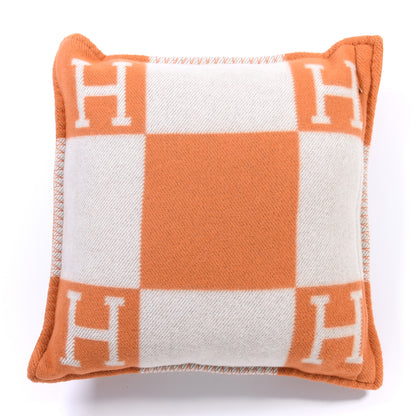 Hermes Wool Cashmere Avalon Pillow PM Ecru Potiron 2 of 3