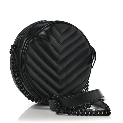 Saint Laurent Calfskin Matelasse Chevron Round Vinyle Camera Bag Black 3 of 8