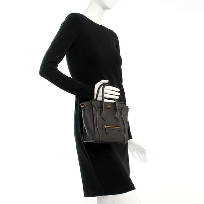 Celine Goatskin Nano Luggage Dark Taupe 3 of 10