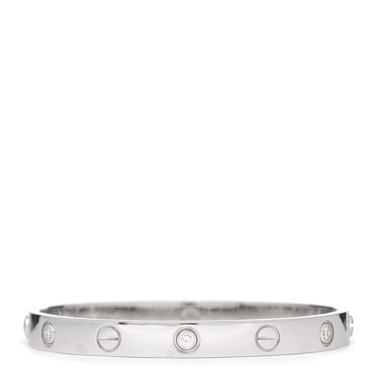 Cartier 18K White Gold 6 Diamond LOVE Bracelet 16 3 of 6