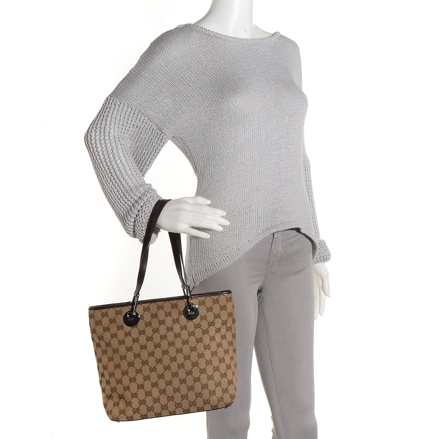 Gucci Monogram Small Eclipse Tote Brown 2 of 7