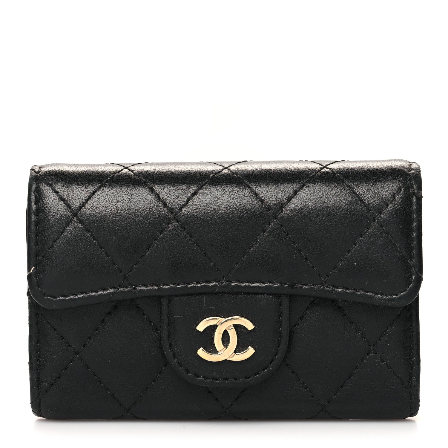 Chanel Lambskin Quilted 4 Key Holder Black 1 of 13