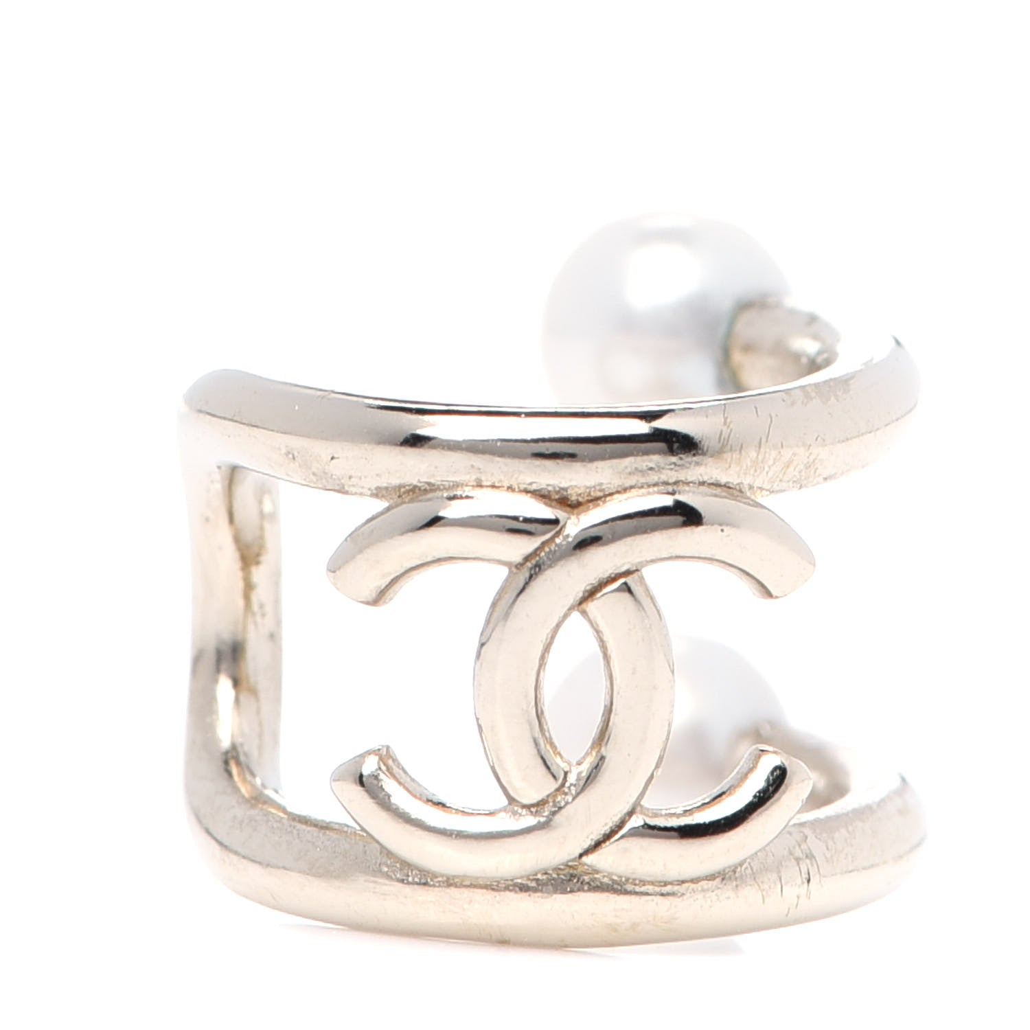 Chanel Pearl CC Single Ear Cuff Gold 1 of 6