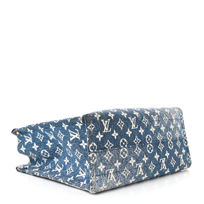 Louis Vuitton Monogram Jacquard Denim Onthego MM Bleu 4 of 12