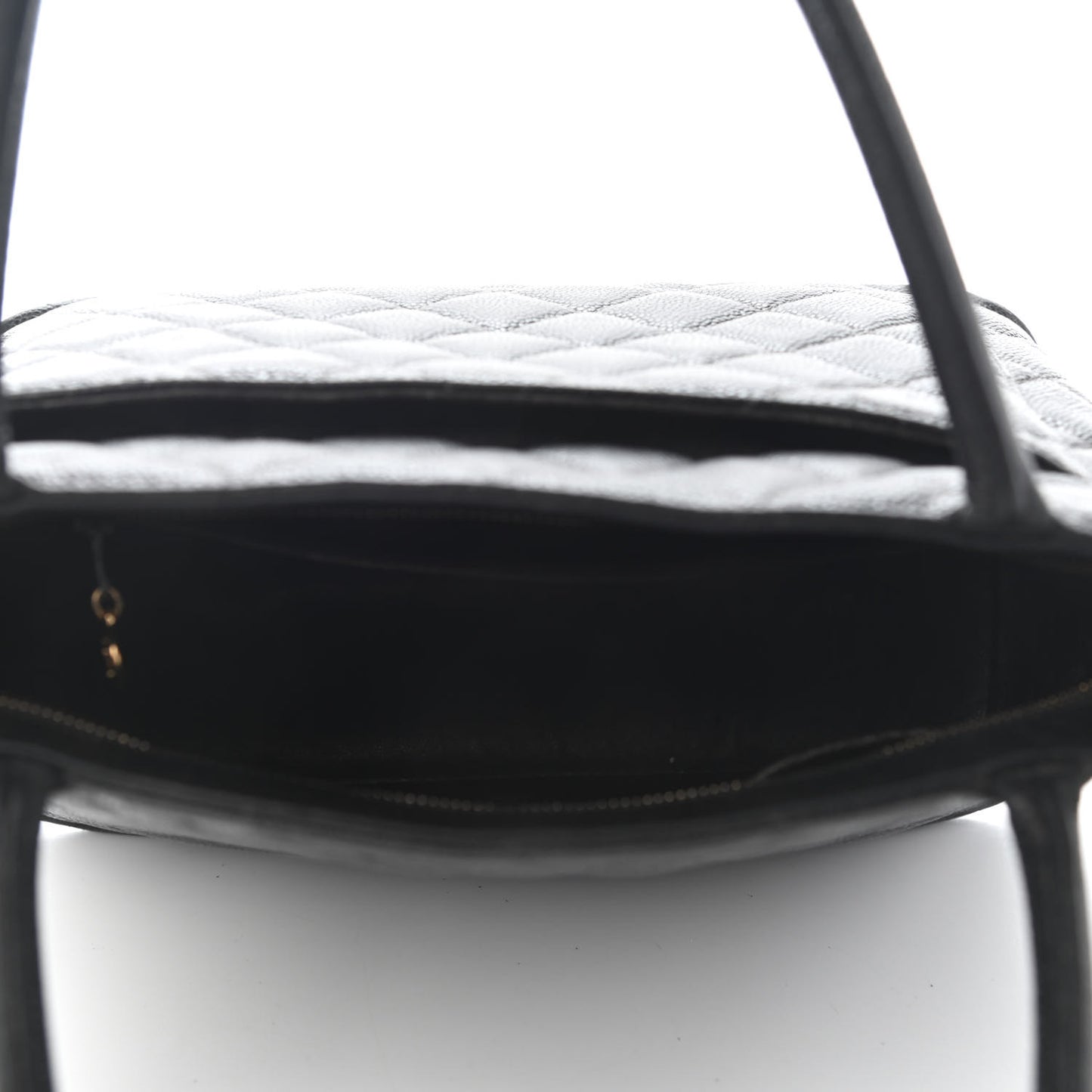 Caviar Quilted Medallion Tote Black