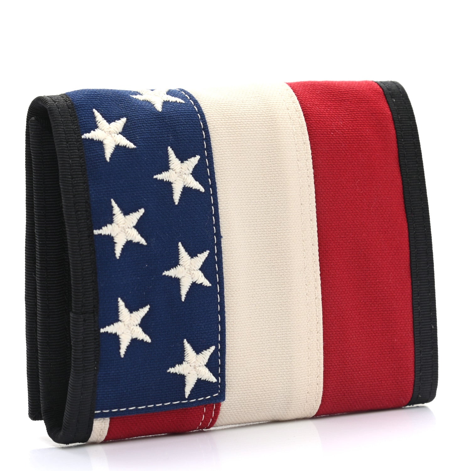 Saint Laurent Canvas American Flag Print Buffalo Compact Wallet 3 of 7