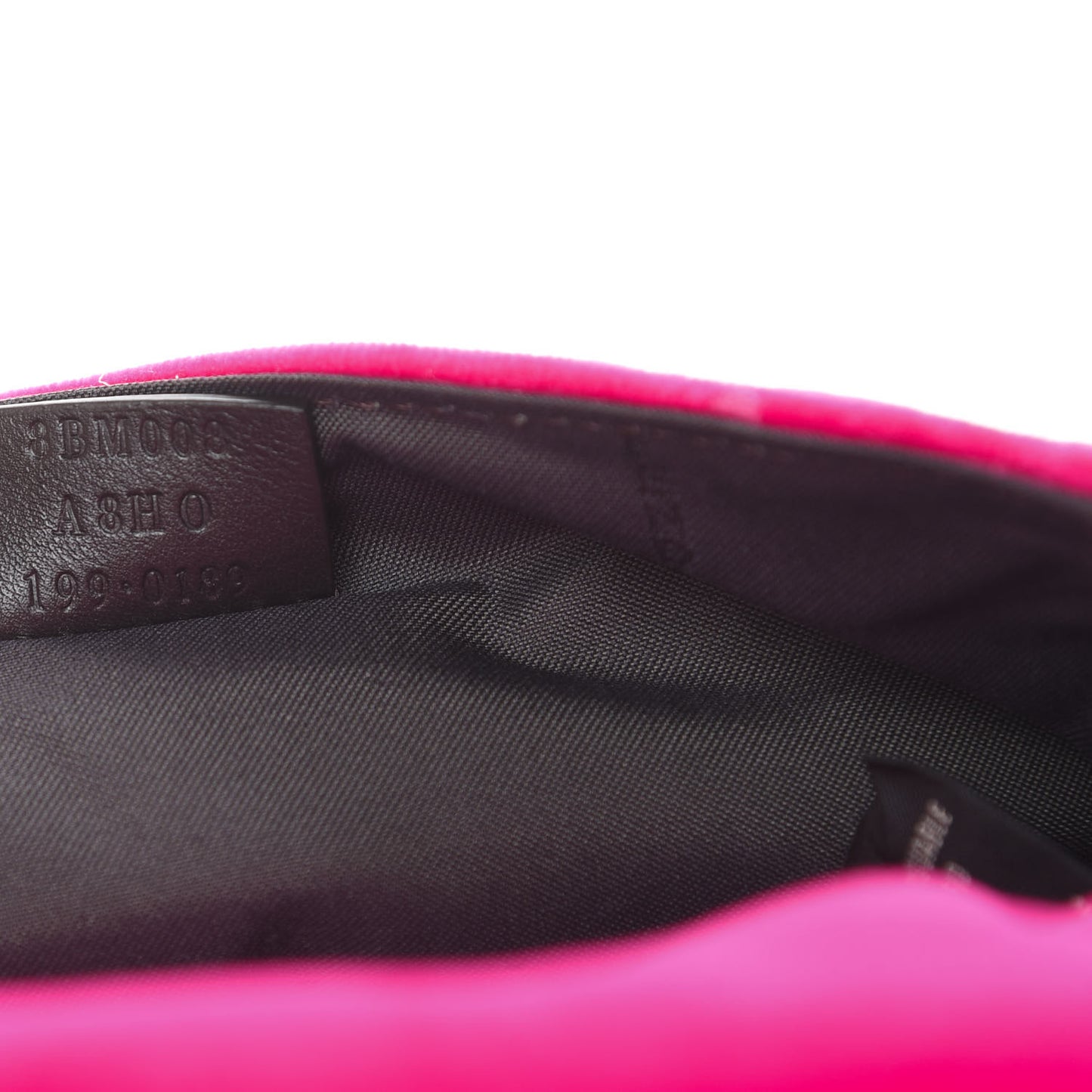 Velvet FF Embossed Hip Belt Baguette Bag Fuxia