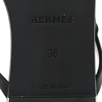 Hermes Rubber Womens Egerie Sandals 38 Black 8 of 10