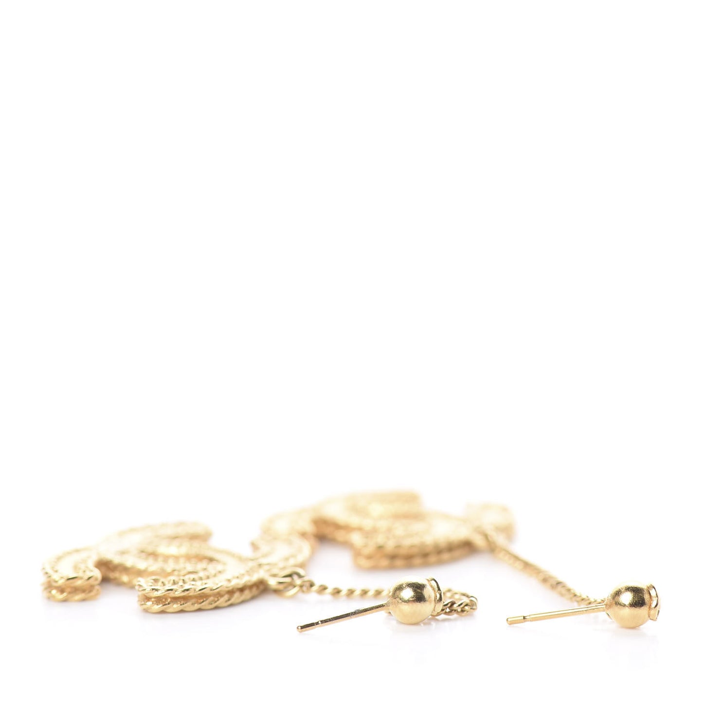CC Drop Earrings Matte Gold
