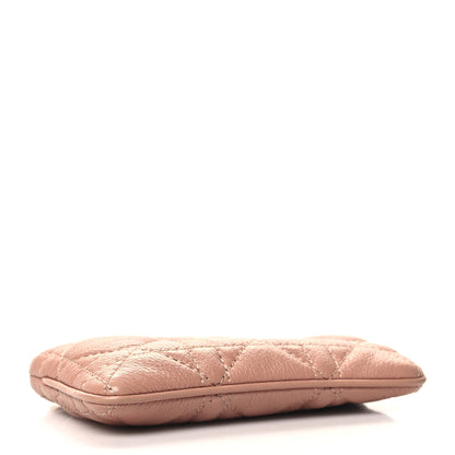 Christian Dior Supple Calfskin Cannage Caro Zipped Key Case Rose Des Vents 4 of 9