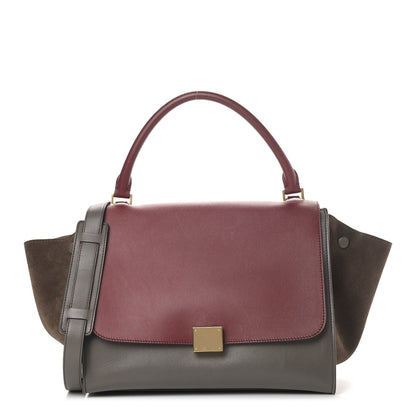 Celine Calfskin Suede Medium Tri-Color Trapeze Taupe 1 of 11