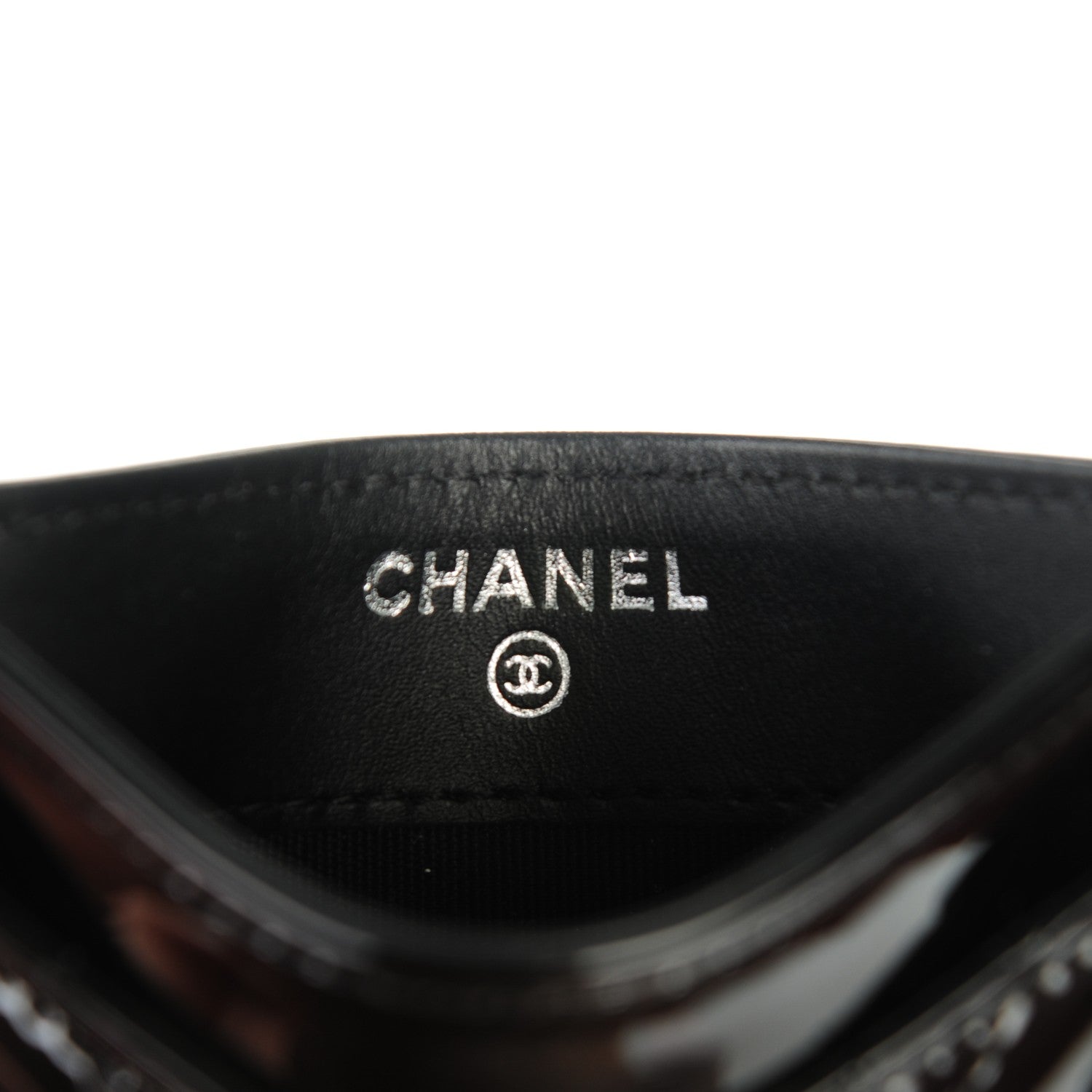 Chanel Patent Chevron Card Holder Black 6 of 8