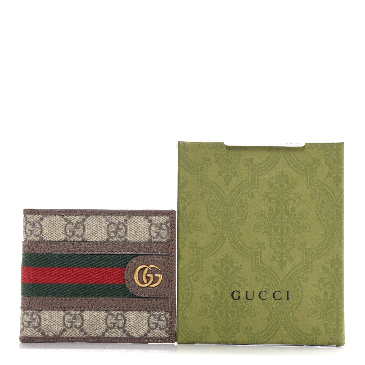 Gucci GG Supreme Monogram Web Mens Ophidia Bi-Fold Wallet Beige New Acero 7 of 7