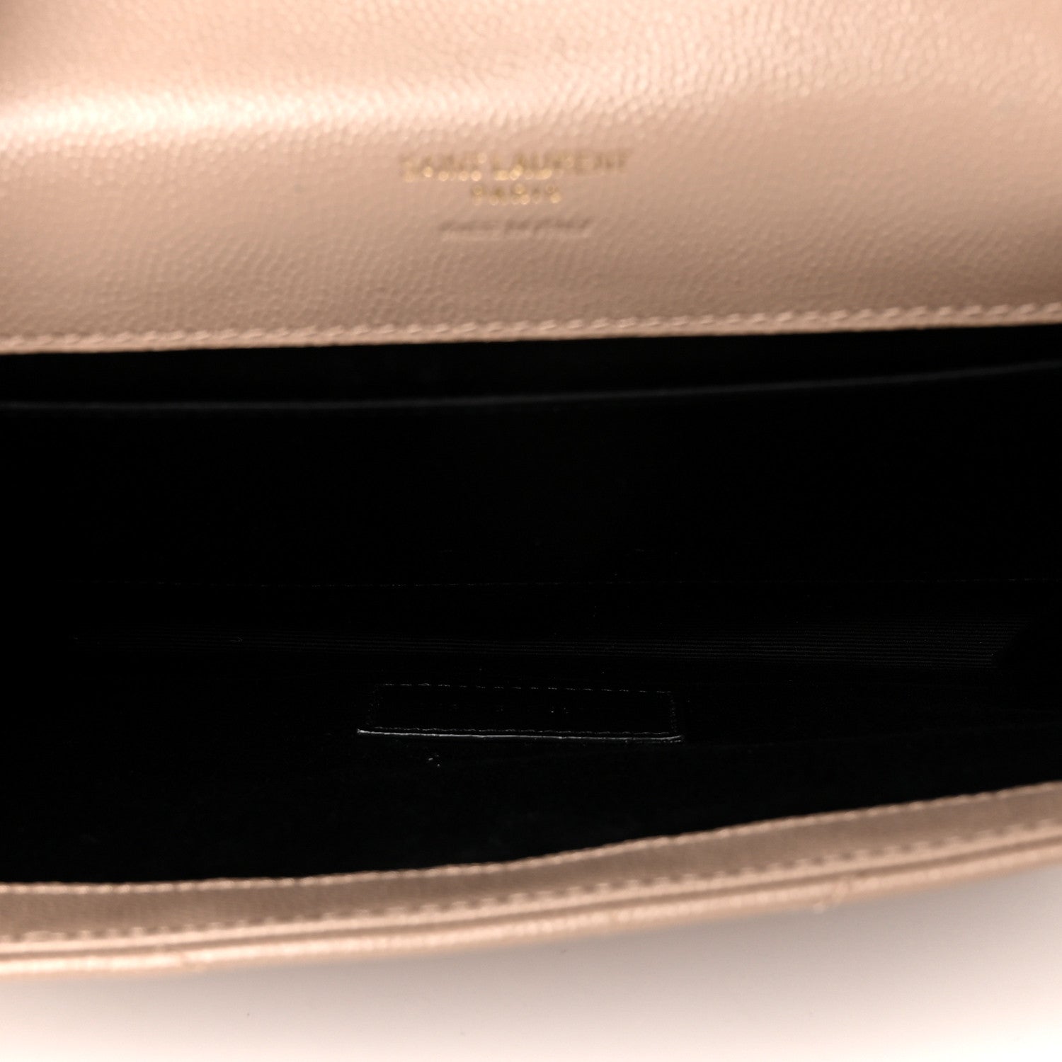 Saint Laurent Grain De Poudre Matelasse Chevron Monogram Envelope Clutch Dark Beige 5 of 8