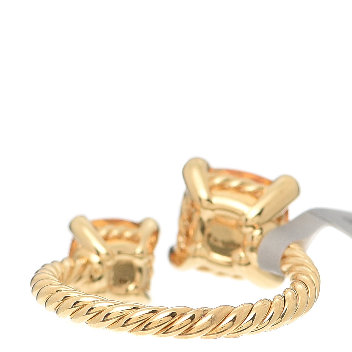 18K Yellow Gold Diamond Citrine Chatelaine Bypass Ring 54 6.75