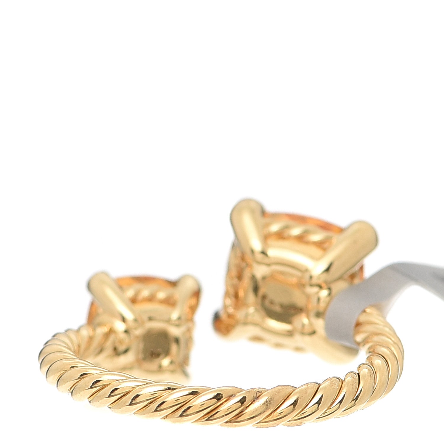 David Yurman 18K Yellow Gold Diamond Citrine Chatelaine Bypass Ring 54 6.75 3 of 4