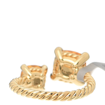David Yurman 18K Yellow Gold Diamond Citrine Chatelaine Bypass Ring 54 6.75 3 of 4