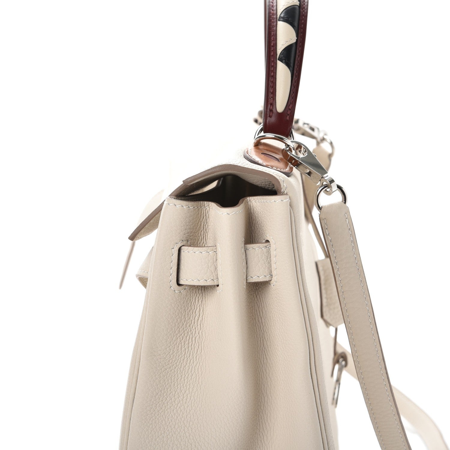 Hermes Togo Au Galop Kelly Retourne 32 Craie Rouge H Fauve Black 18 of 26