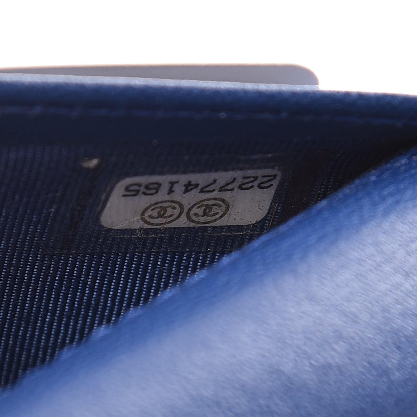 Lambskin Quilted Card Holder Wallet Blue