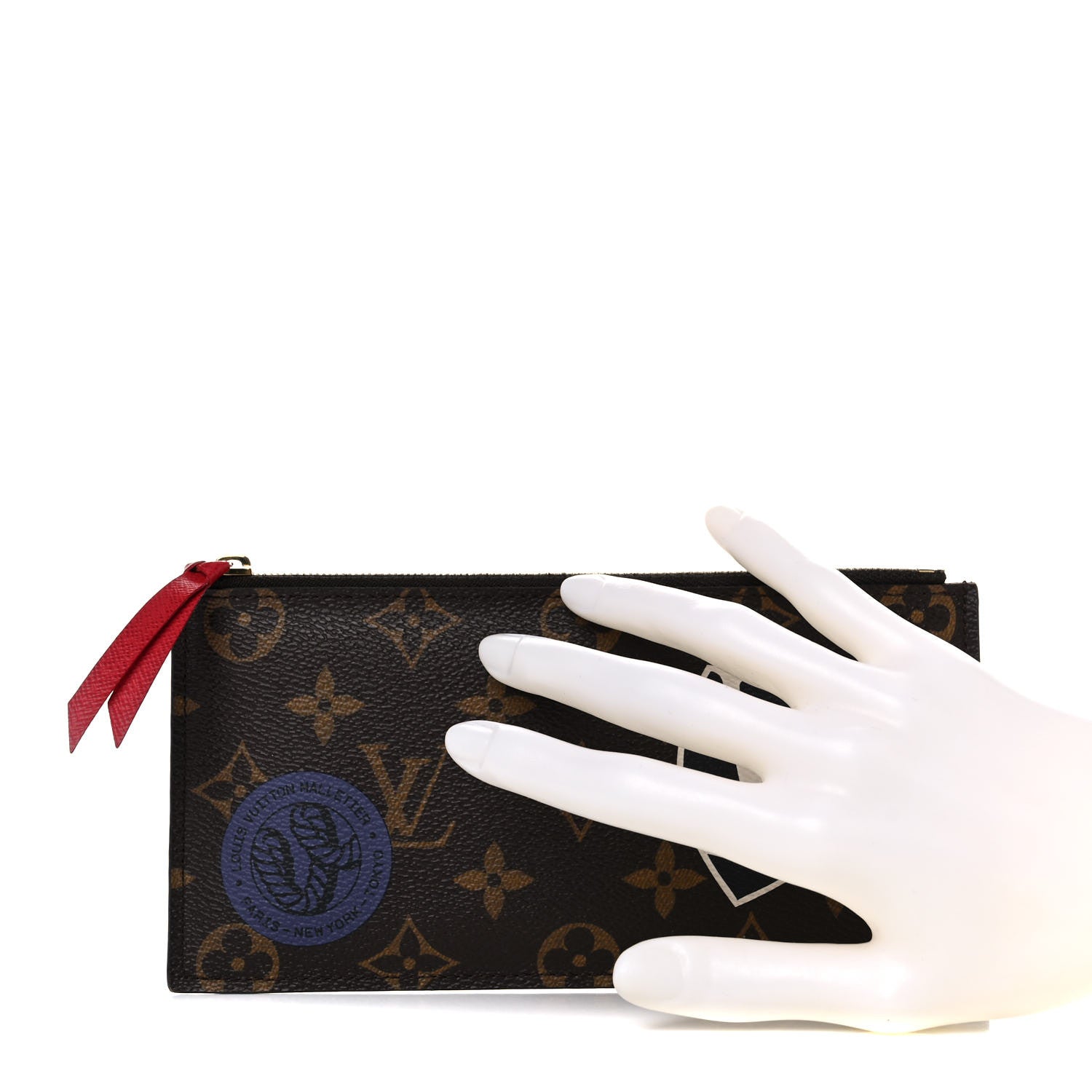 Louis Vuitton Monogram World Tour Felicie Chain Wallet Zippered Insert 2 of 9