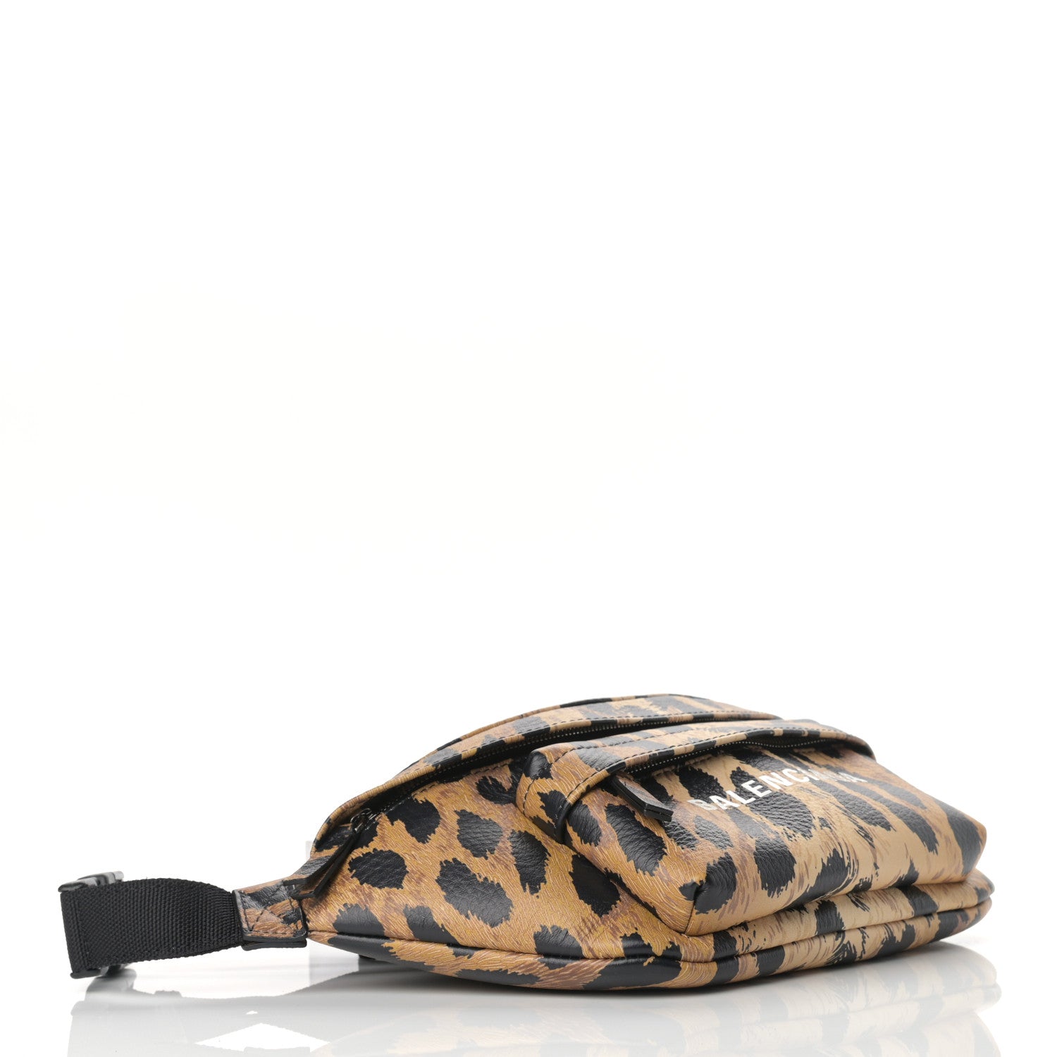 Balenciaga Calfskin Printed Leopard Everyday Logo Beltpack XS Beige White 3 of 8
