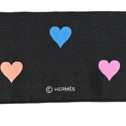Hermes Silk Tea Time Twilly Black Rouge Multicolor 4 of 5