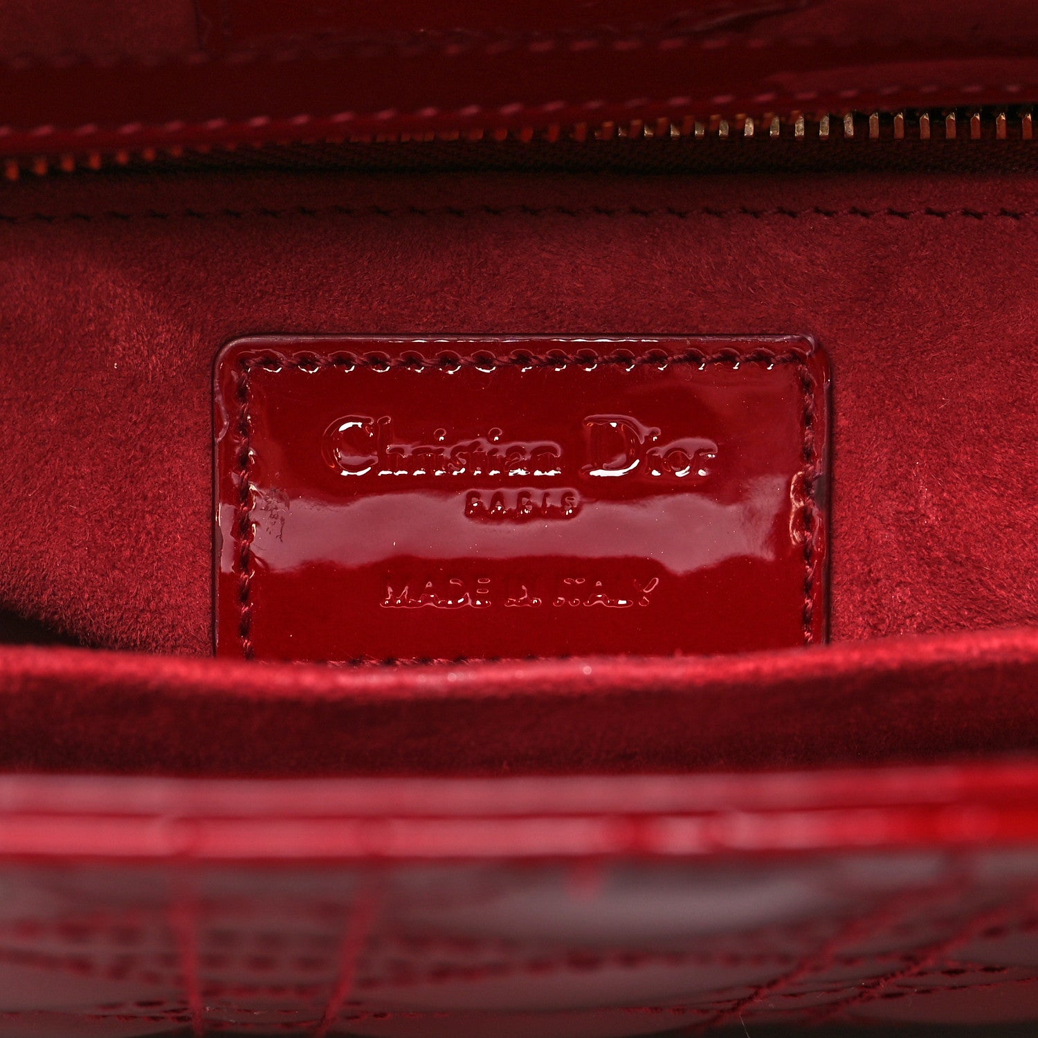 Christian Dior Patent Cannage Small Lady Dior Cherry Red 6 of 11