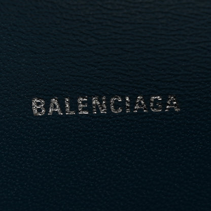 Balenciaga Shiny Calfskin Crocodile Embossed Hourglass Top Handle Bag XS Denim Blue 6 of 10