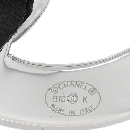 Chanel Lambskin Baguette Crystal CC Brooch Black Silver 4 of 5