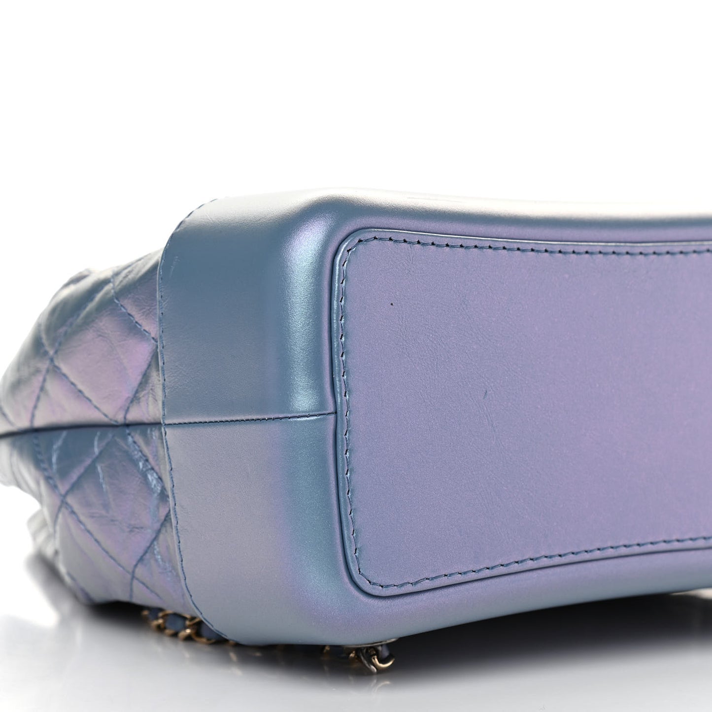Iridescent Lambskin Calfskin Quilted Gabrielle Backpack Light Purple