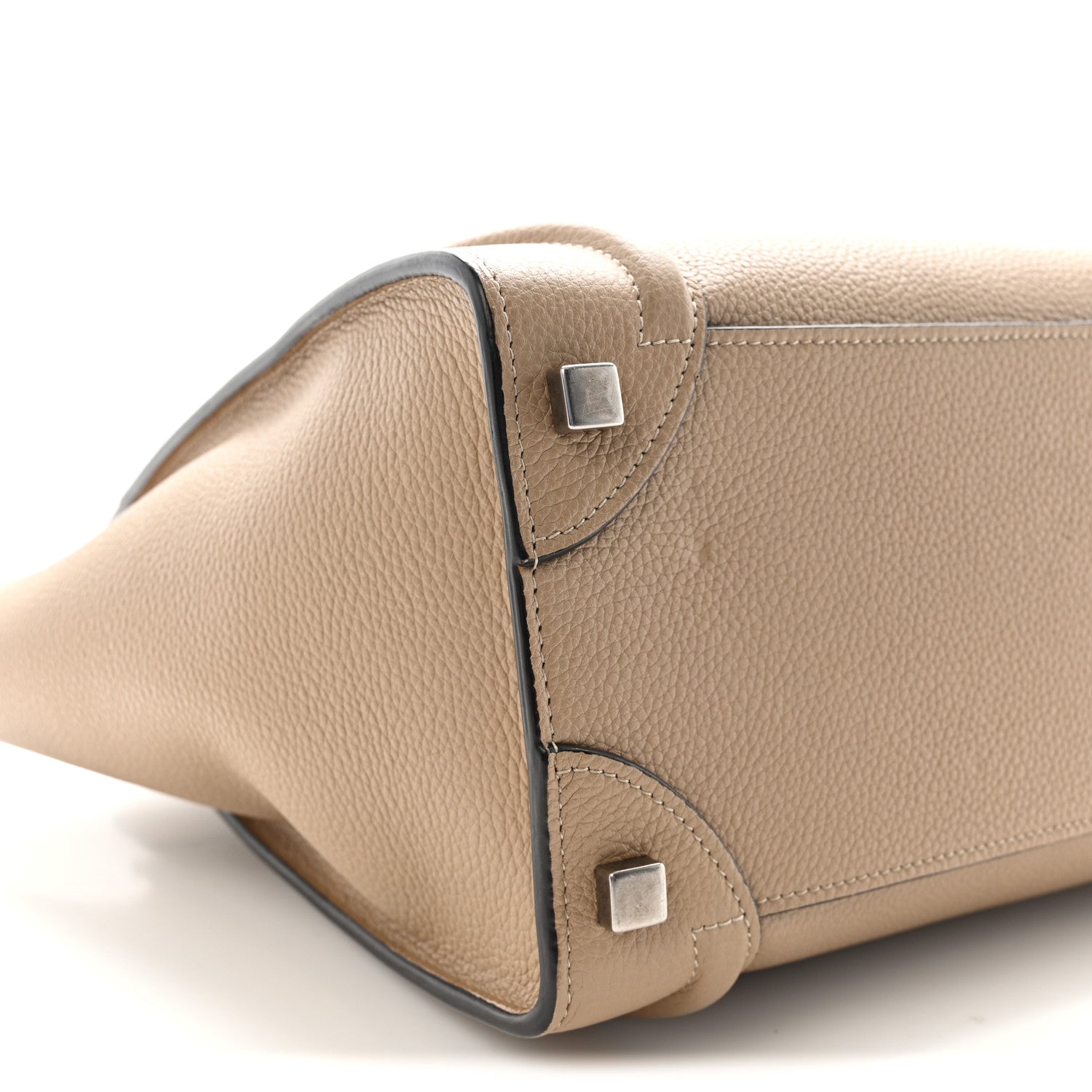 Celine Drummed Calfskin Micro Luggage Dune 8 of 9