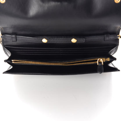 Prada Soft Calfskin Quilted Chain Wallet Black 5 of 10