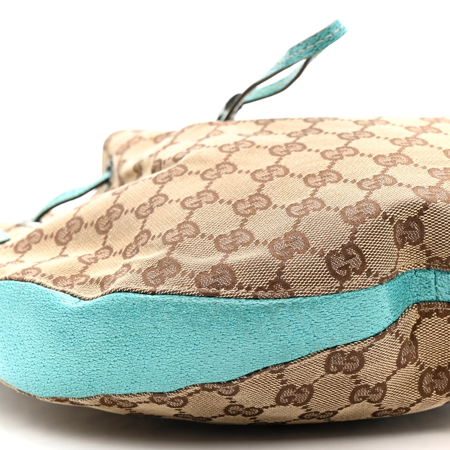 Monogram Drawstring Hobo Turquoise