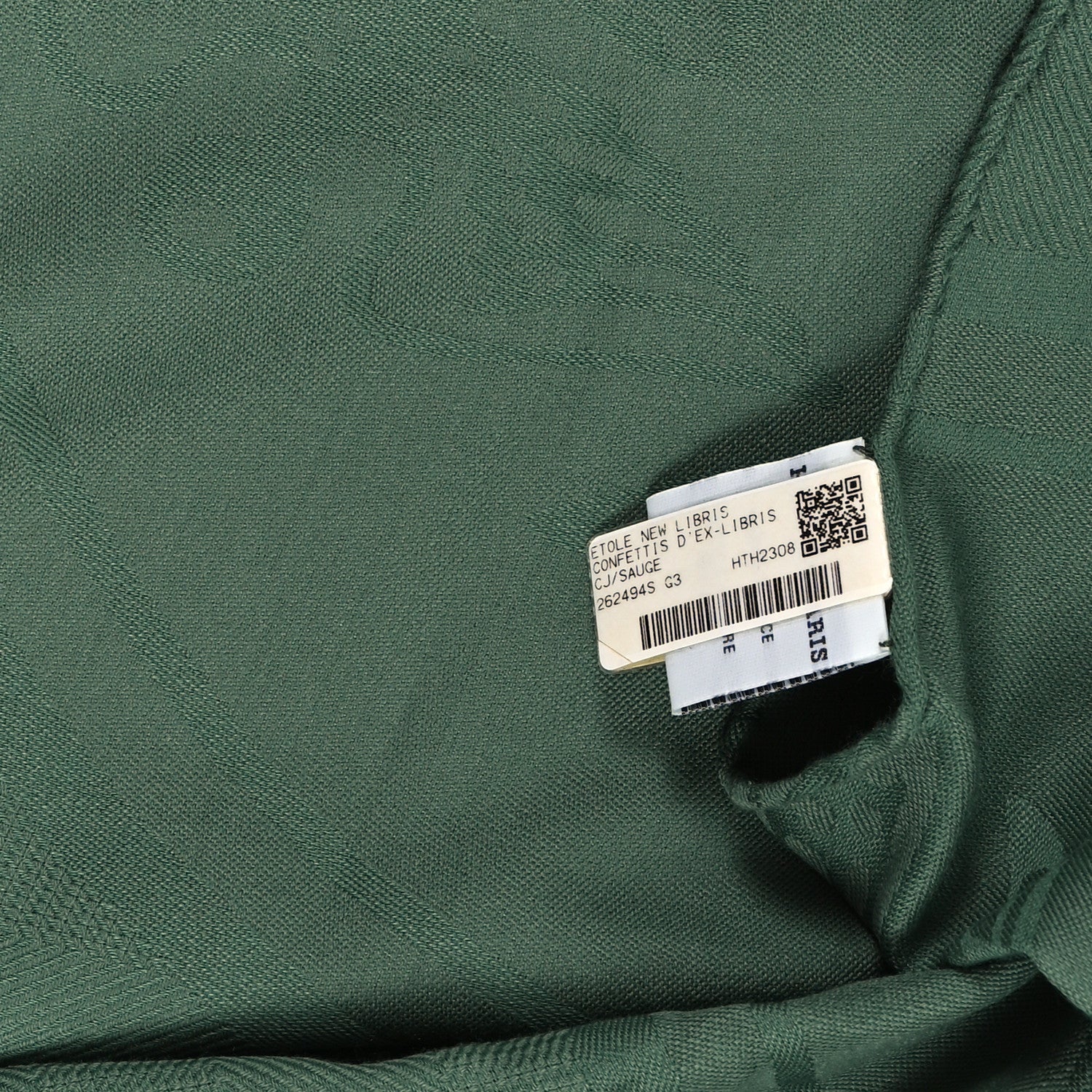 Hermes Cashmere Silk New Libris Stole Sauge 3 of 3