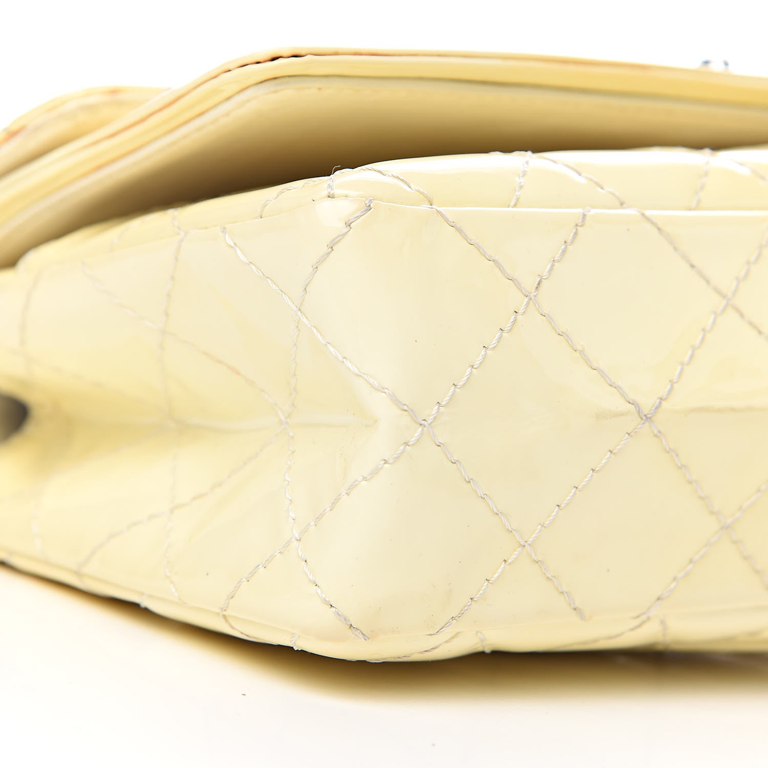 Chanel Patent Quilted Medium Double Flap Ivory 22 of 26