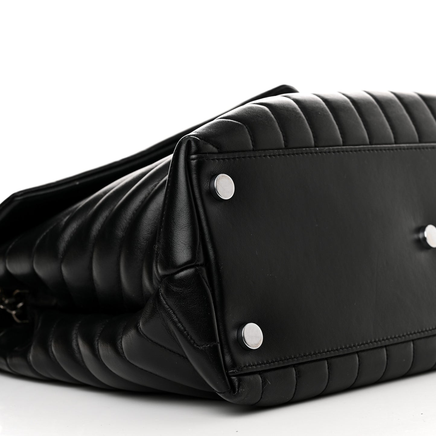 Calfskin Y Quilted Monogram Large Loulou Chain Satchel Black