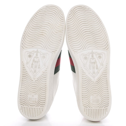 Gucci Calfskin Ayers Kingsnake Embroidered Mens Ace Sneakers 9 Green Red 5 of 14