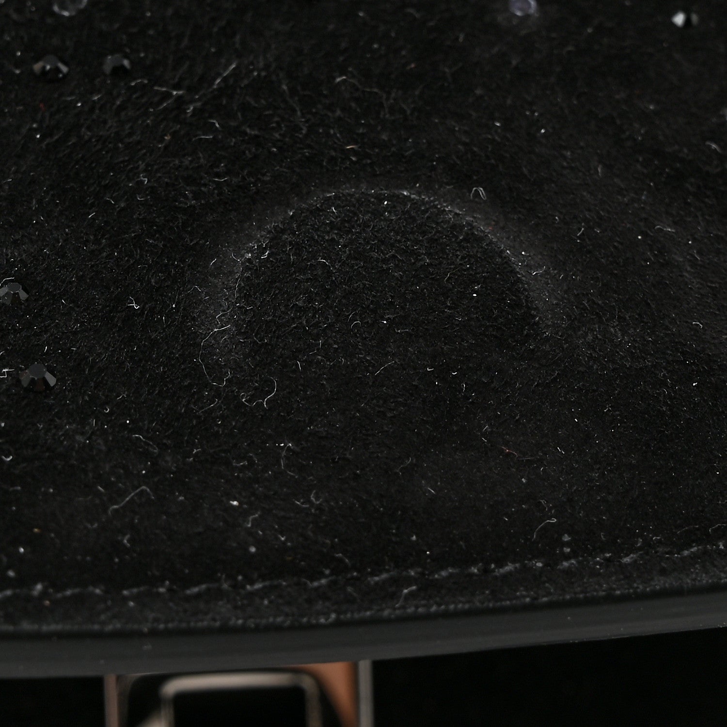 Salvatore Ferragamo Suede Crystal Gancini Wallet On Chain Black 8 of 8
