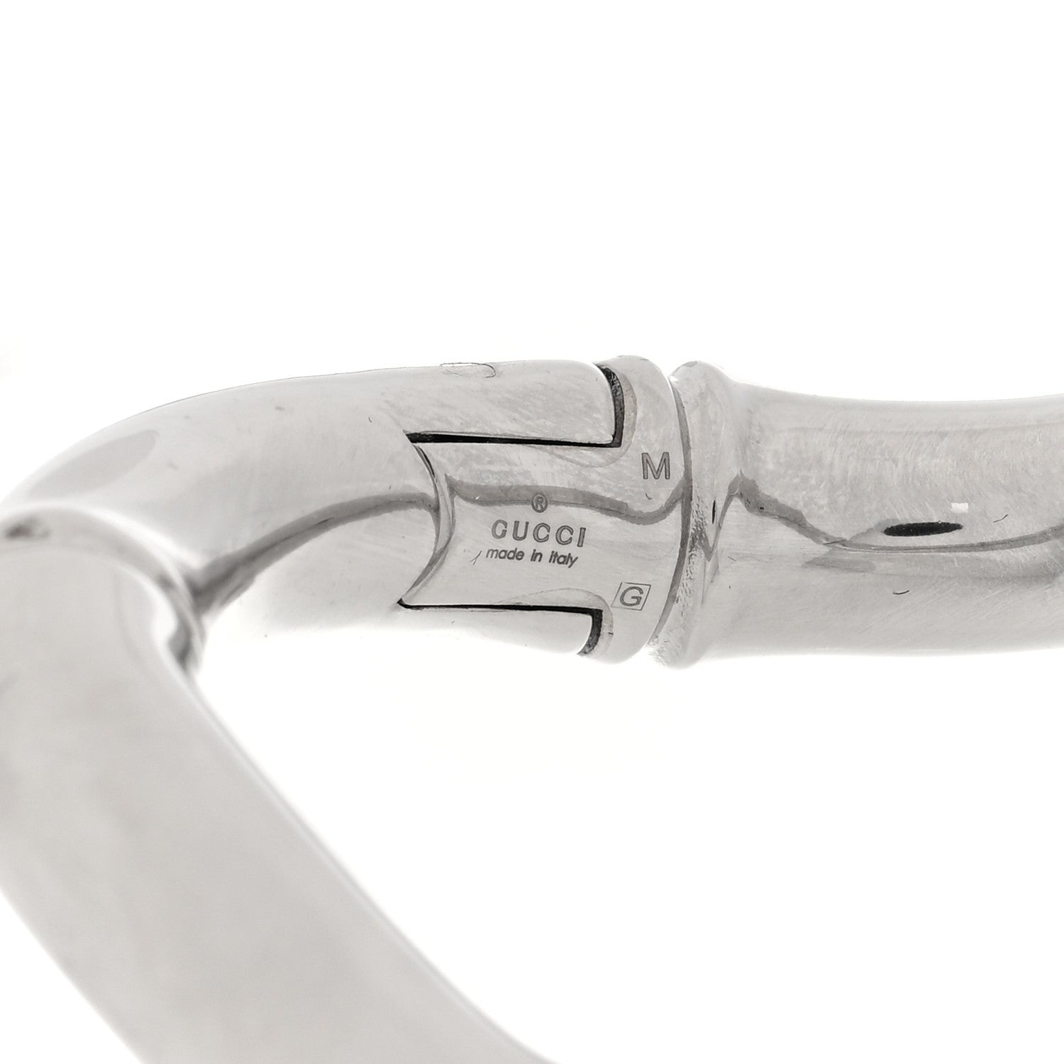 Gucci Sterling Silver Bamboo Bangle Bracelet M Silver 4 of 4