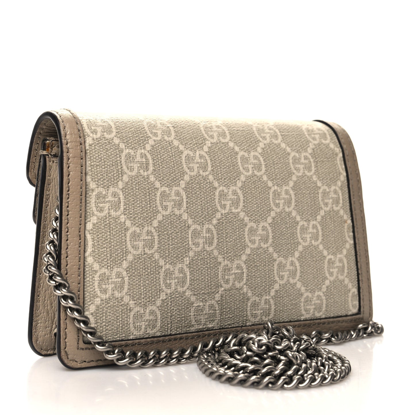 GG Supreme Monogram Textured Dollar Calfskin Super Mini Dionysus Shoulder Bag Beige Mystic White Oatmeal