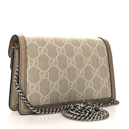 Gucci GG Supreme Monogram Textured Dollar Calfskin Super Mini Dionysus Shoulder Bag Beige Mystic White Oatmeal 3 of 12