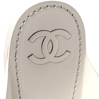 Chanel Calfskin Chain CC Thong Flat Sandals 41 White 8 of 8