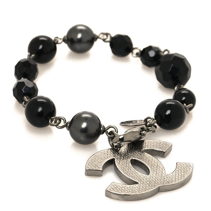 Chanel Ruthenium Bead CC Bracelet Black 1 of 5