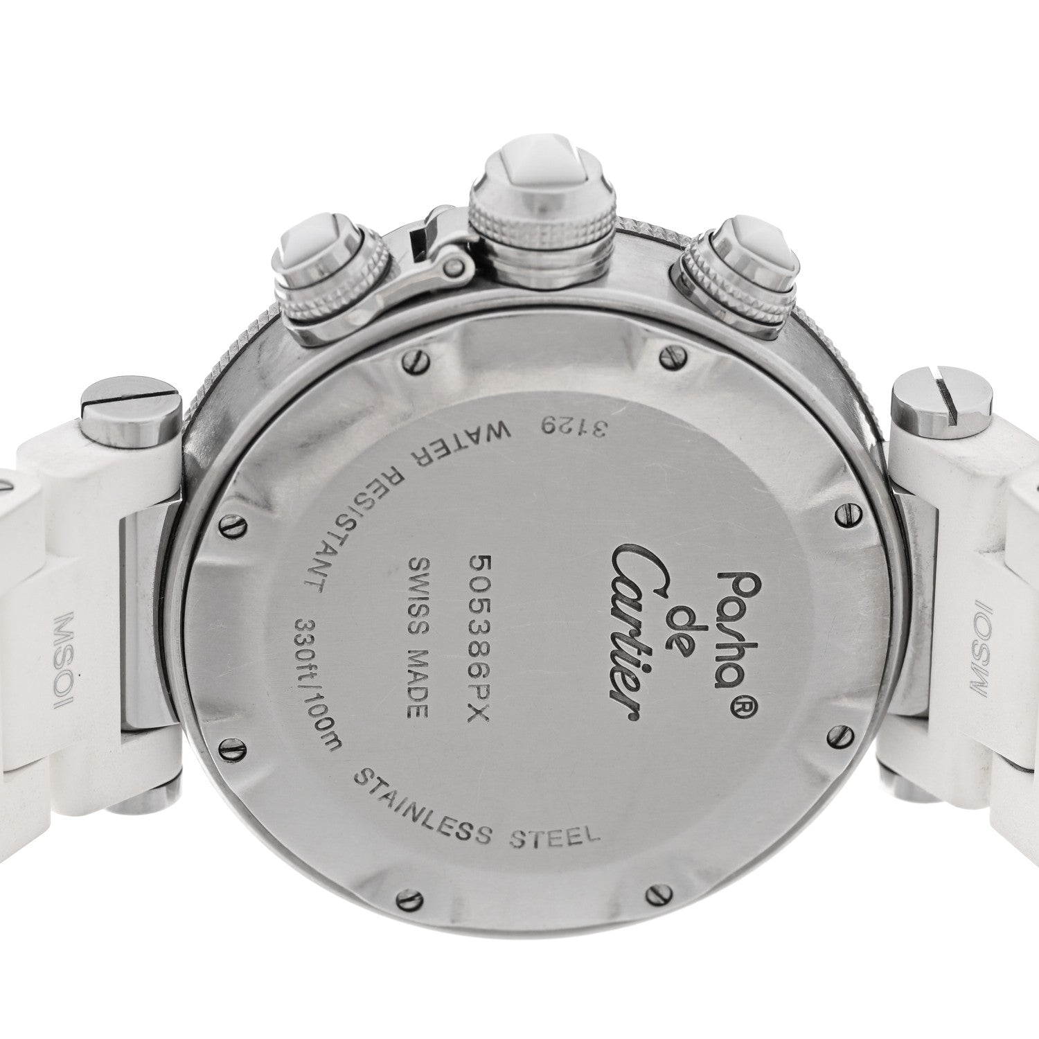Cartier Stainless Steel Rubber 37mm Pasha C Chronograph Quartz Watch White 4 of 4