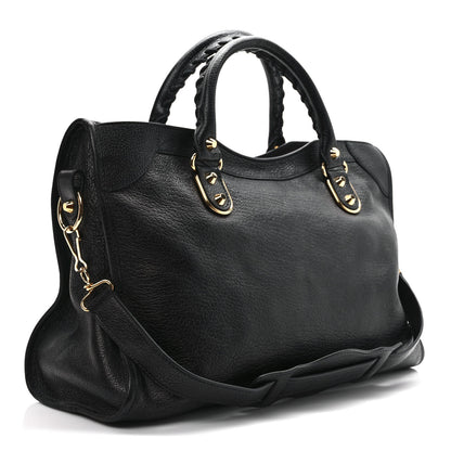 Balenciaga Chevre Gold Metallic Edge Hardware City Black 3 of 10